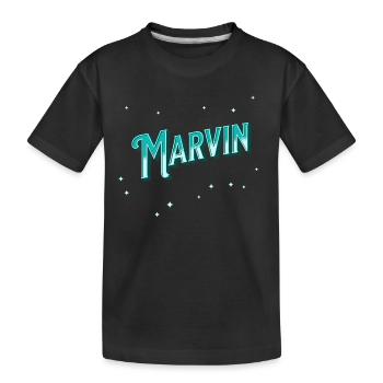 Marvin Namen personalisiert - Kinder Premium Bio T-Shirt - Schwarz - Vorne