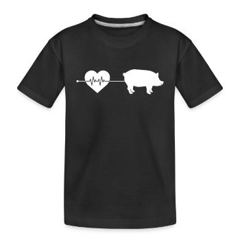 Battement de cœur de porc - T-shirt bio Premium Enfant - noir - Devant