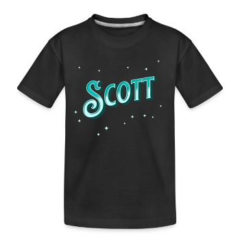 Scott Namen personalisiert - Kinder Premium Bio T-Shirt - Schwarz - Vorne