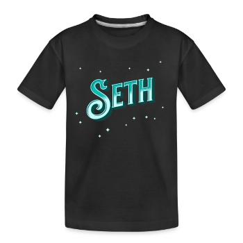 Nom Seth personnalisé - T-shirt bio Premium Enfant - noir - Devant