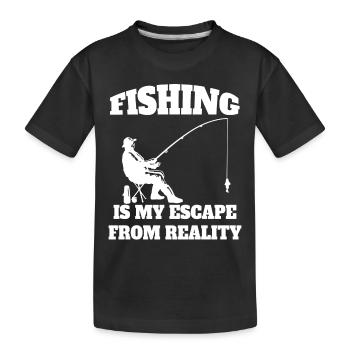 Pêcheurs à la ligne Pêche Pêche Hameçons - T-shirt bio Premium Enfant - noir - Devant