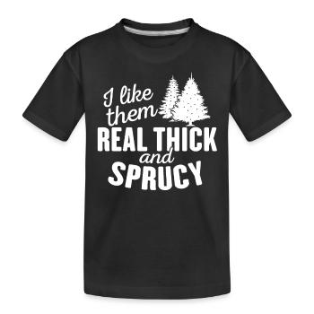 Je les aime vraiment épais et épicéa rétro - T-shirt bio Premium Enfant - noir - Devant