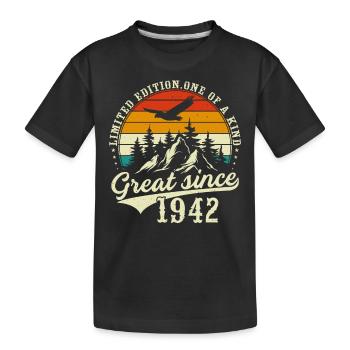 One of a kind since 1942 - Kids' Premium Organic T-Shirt - black - Front