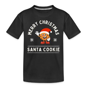 Cookie Father Christmas funny cookies Merry Christmas - Kids' Premium Organic T-Shirt - black - Front