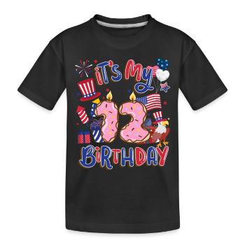 Es Ist Mein 12 Geburtstag Eagle 4. Juli - Kinder Premium Bio T-Shirt - Schwarz - Vorne