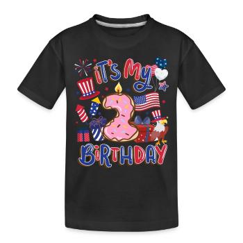 Es Ist Mein 2 Geburtstag Eagle 4. Juli - Kinder Premium Bio T-Shirt - Schwarz - Vorne