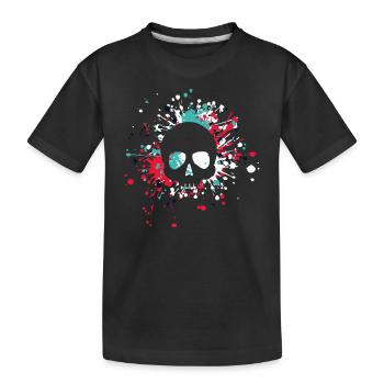 Éclaboussure de couleur de crâne d'Halloween - T-shirt bio Premium Enfant - noir - Devant