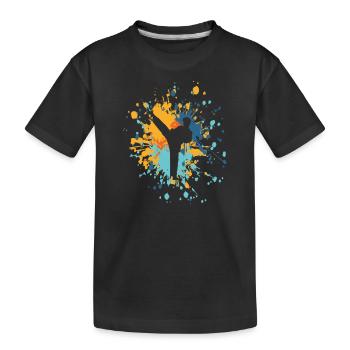 Éclaboussure de couleur Karaté Highkick - T-shirt bio Premium Enfant - noir - Devant