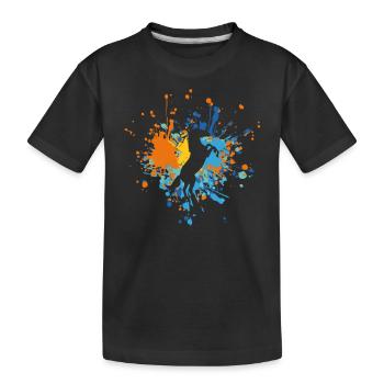 Grande éclaboussure de couleur de cheval - T-shirt bio Premium Enfant - noir - Devant