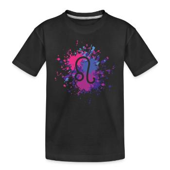 Éclaboussure de couleur du symbole du Lion du zodiaque - T-shirt bio Premium Enfant - noir - Devant