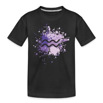 Zodiac Aquarius Symbol Color Splash - Kinder Premium Bio T-Shirt - Schwarz - Vorne