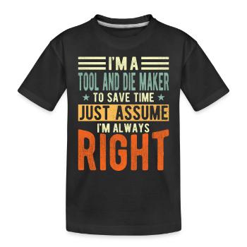 Créateur d’outils et de cigognes - T-shirt bio Premium Enfant - noir - Devant