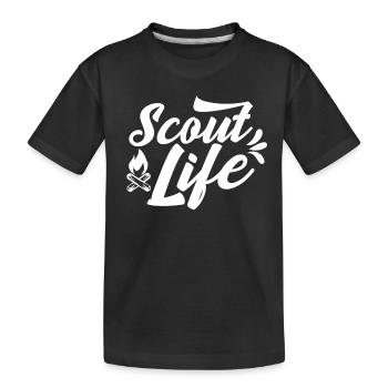 Camp de tentes scoutes scouts du clan de la vie des scouts - T-shirt bio Premium Enfant - noir - Devant