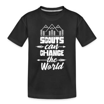 Les scouts peuvent changer le monde Dictons de clan - T-shirt bio Premium Enfant - noir - Devant