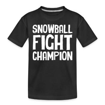 Snowball Fight - Snowball Fight Champion - Kids' Premium Organic T-Shirt - black - Front