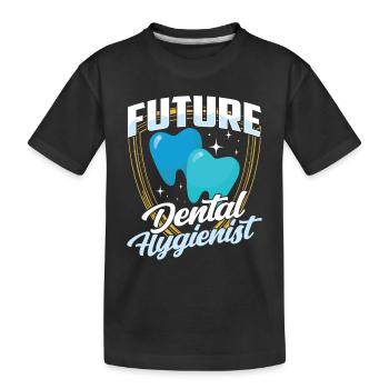 Future dental hygienist dental hygiene team - Kids' Premium Organic T-Shirt - black - Front