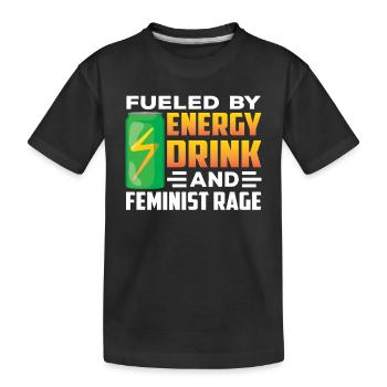 Angeheizt Durch Energydrinks Und Feministische Wut - Kinder Premium Bio T-Shirt - Schwarz - Vorne