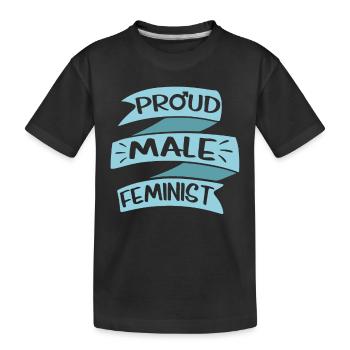 Stolzer Männlicher Feminist Feminismus Frauen - Kinder Premium Bio T-Shirt - Schwarz - Vorne