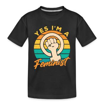 Ja Ich Bin Ein Feminist Feministisch Feminismus - Kinder Premium Bio T-Shirt - Schwarz - Vorne