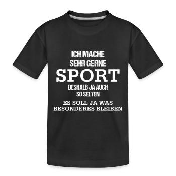 Sport ist Besonders spruch lustig Geschenk - Kinder Premium Bio T-Shirt - Schwarz - Vorne