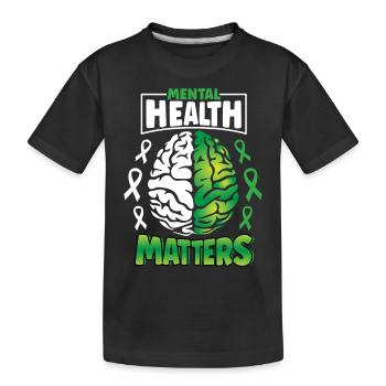 Psychische Gesundheit Angelegenheiten verbreiten Bewusstsein Gehirn - Kinder Premium Bio T-Shirt - Schwarz - Vorne