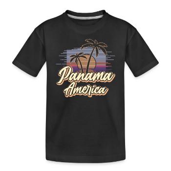 Panama America Vintage Amérique latine Coucher de soleil - T-shirt bio Premium Enfant - noir - Devant