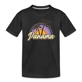 Panama Vintage Sunset Panamanian Palmen Wildness - Kinder Premium Bio T-Shirt - Schwarz - Vorne