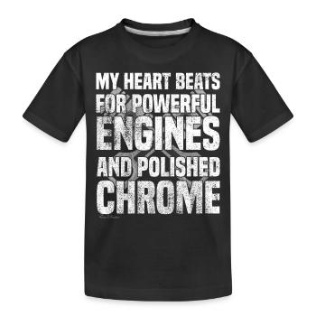 Starke Motoren und poliertes Chrome Auto oder - Kinder Premium Bio T-Shirt - Schwarz - Vorne