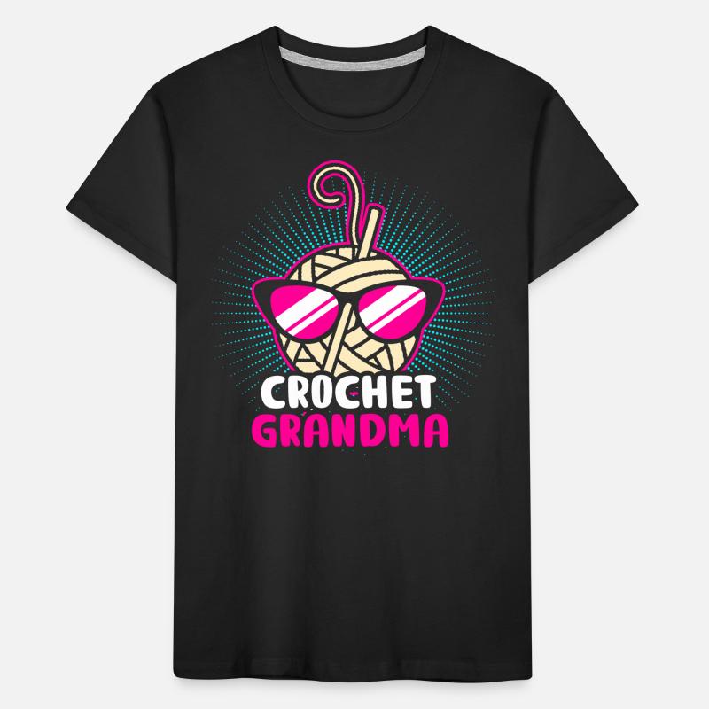 Stricken Grossmutter Kinder Premium Bio T-Shirt