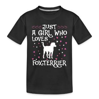 Foxterrier Hund Dog Hundehalter - Kinder Premium Bio T-Shirt - Schwarz - Vorne