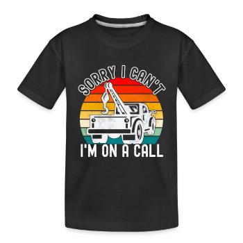 Abschleppwagen Abschleppdienst - Kinder Premium Bio T-Shirt - Schwarz - Vorne