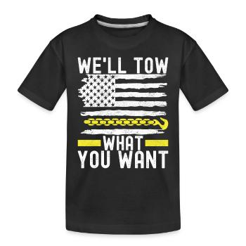Abschleppwagen Abschleppdienst - Kinder Premium Bio T-Shirt - Schwarz - Vorne