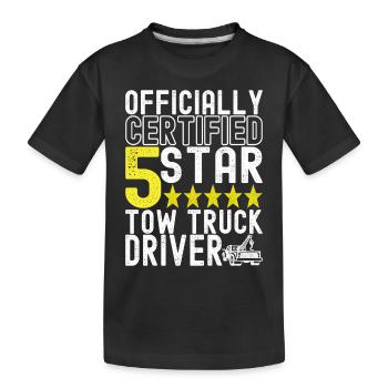 Abschleppwagen Abschleppdienst - Kinder Premium Bio T-Shirt - Schwarz - Vorne