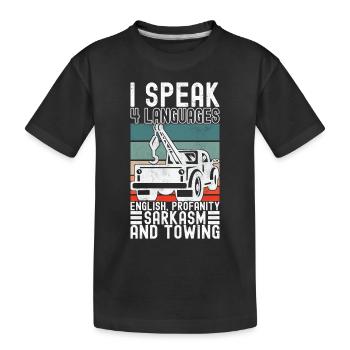 Abschleppwagen Abschleppdienst - Kinder Premium Bio T-Shirt - Schwarz - Vorne