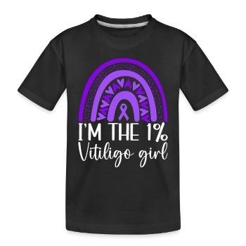 Vitiligo World Vitiligo Day - Kinder Premium Bio T-Shirt - Schwarz - Vorne