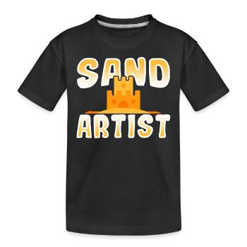 Sand Artist Sand Art Sandcastle and Sand Sculpture - Kids' Premium Organic T-Shirt - black - Front