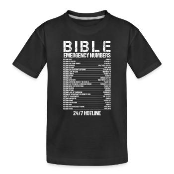 Bible Emergency Numbers Waymaker Jesus Christian - Kinder Premium Bio T-Shirt - Schwarz - Vorne