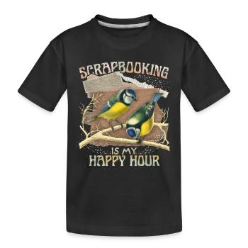 Illustration vintage Meise, album de coupures - T-shirt bio Premium Enfant - noir - Devant