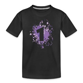 Numéro La 1ère éclaboussure de couleur - T-shirt bio Premium Enfant - noir - Devant