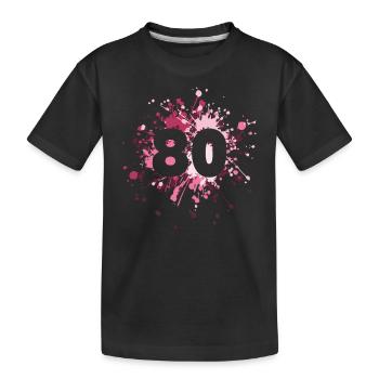 Nombre 80e éclaboussure de couleur - T-shirt bio Premium Enfant - noir - Devant