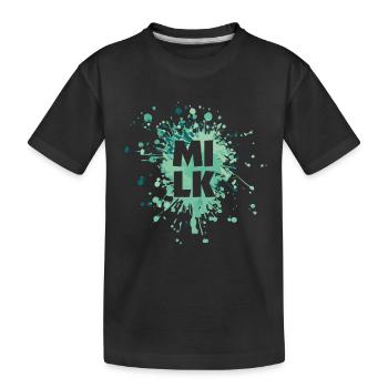 Éclaboussure de couleur de lettre de lait - T-shirt bio Premium Enfant - noir - Devant