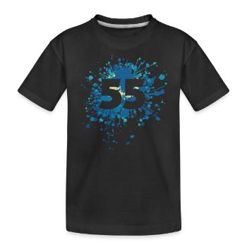 Numéro 55e éclaboussure de couleur - T-shirt bio Premium Enfant - noir - Devant