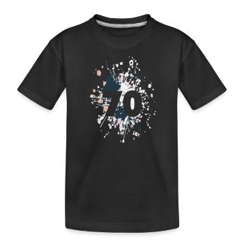 Numéro 70e éclaboussure de couleur - T-shirt bio Premium Enfant - noir - Devant