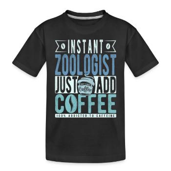 Zoologe Kaffee Spruch - Kinder Premium Bio T-Shirt - Schwarz - Vorne