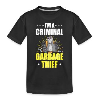 Voleur d’ordures criminel Ratons laveurs Martre drôle - T-shirt bio Premium Enfant - noir - Devant