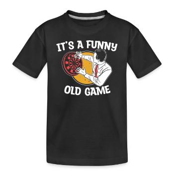 Dart Vintage Lustiges Altes Spiel Dartspieler - Kinder Premium Bio T-Shirt - Schwarz - Vorne