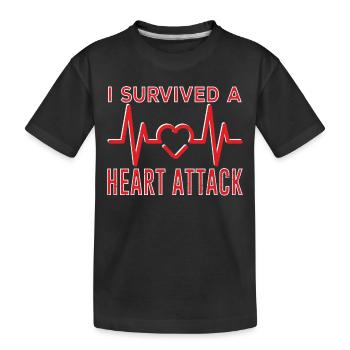 I survived a heart attack Heart attack - Kids' Premium Organic T-Shirt - black - Front