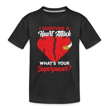 I survived a heart attack Heart attack - Kids' Premium Organic T-Shirt - black - Front