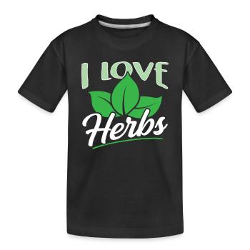 J’aime les herbes herbes herbes de jardin - T-shirt bio Premium Enfant - noir - Devant