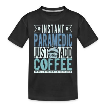 Sanitäter Kaffee Spruch - Kinder Premium Bio T-Shirt - Schwarz - Vorne